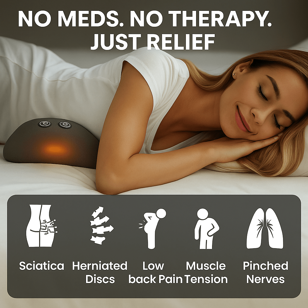 TheraRelief Lumbar Support Massager SpinalFlex Pro 3-in-1 Lumbar Support Massager- Finally, Real Relief for Your Aching Back