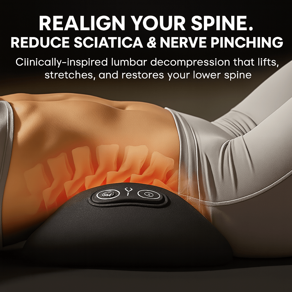 TheraRelief Lumbar Support Massager SpinalFlex Pro 3-in-1 Lumbar Support Massager- Finally, Real Relief for Your Aching Back
