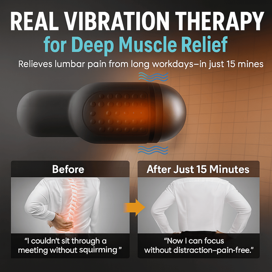 TheraRelief Lumbar Support Massager SpinalFlex Pro 3-in-1 Lumbar Support Massager- Finally, Real Relief for Your Aching Back